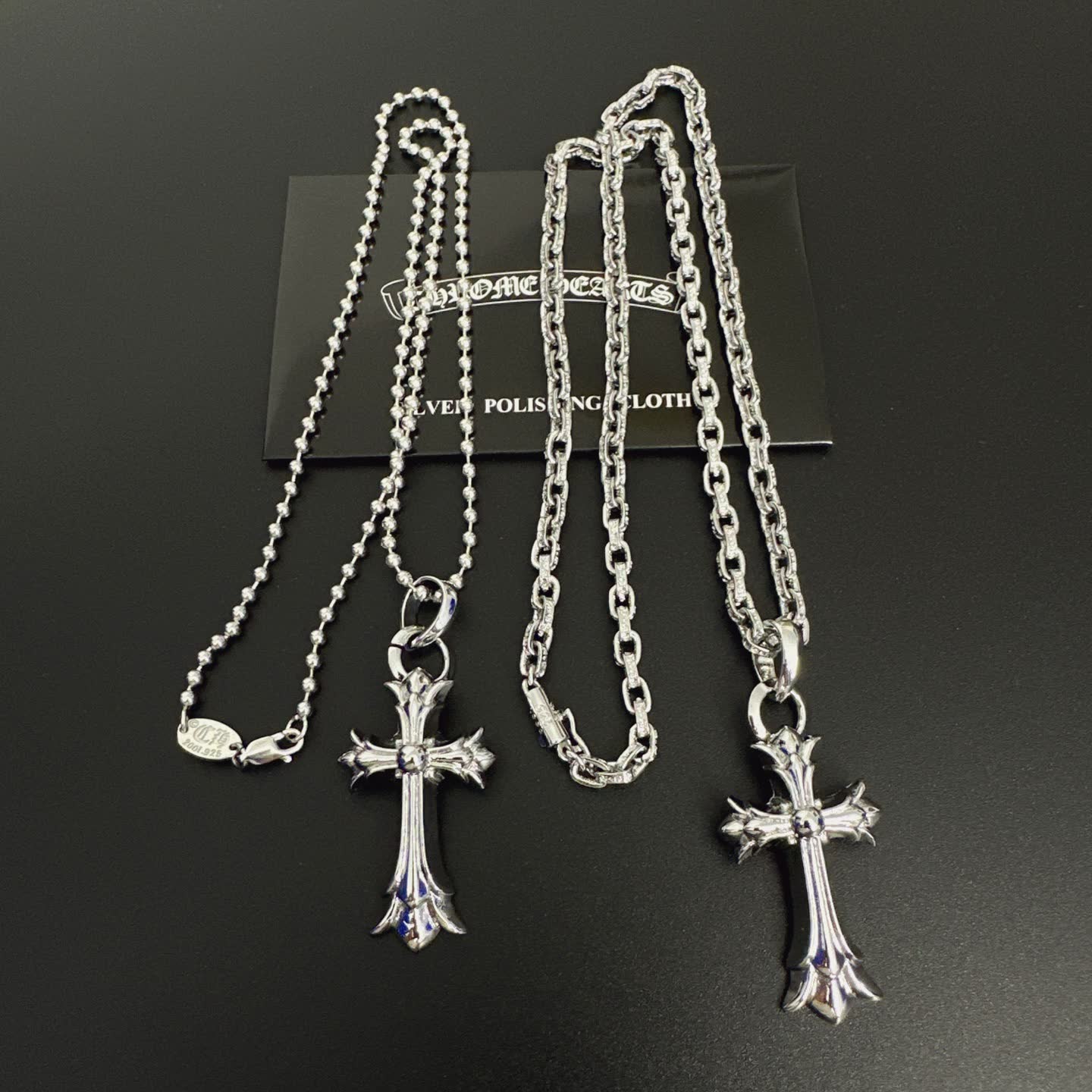 Chrome Hearts Silver Cross Pendant Necklace